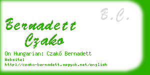 bernadett czako business card